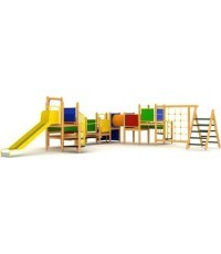 Medinė vaikų žaidimų aikštelė modelis 01-D