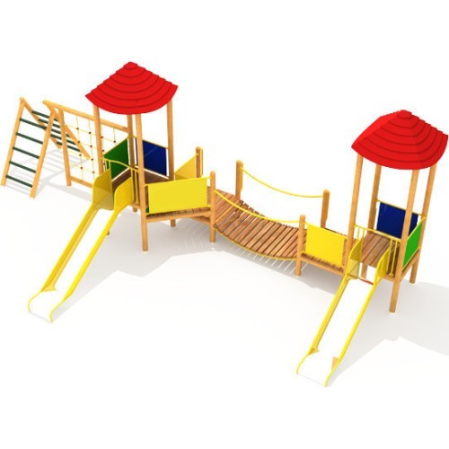 Medinė vaikų žaidimų aikštelė Model 03-E
