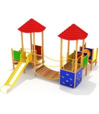 Medinė vaikų žaidimų aikštelė modelis 0402A