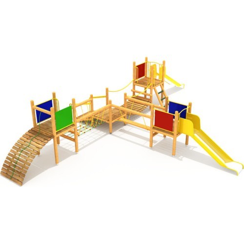 Medinė vaikų žaidimų aikštelė modelis 0506B