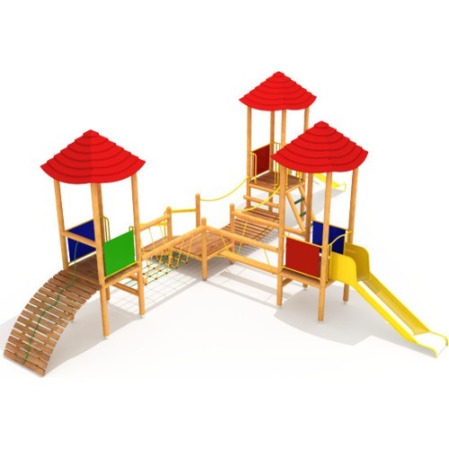 Medinė vaikų žaidimų aikštelė modelis 0506A