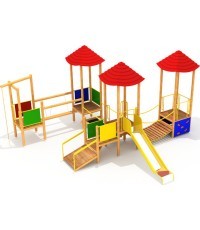 Medinė vaikų žaidimų aikštelė modelis 0504A