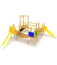 Medinė vaikų žaidimų aikštelė modelis 0502F