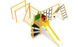 Medinė vaikų žaidimų aikštelė, modelis 6-B
