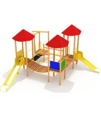 Medinė vaikų žaidimų aikštelė modelis 0502E