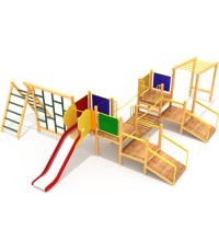 Medinė vaikų žaidimų aikštelė modelis SK-0207