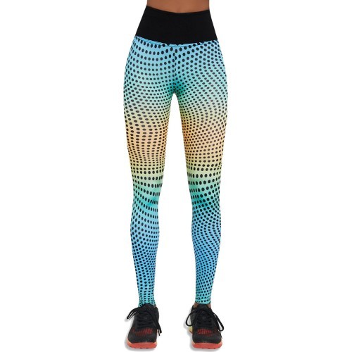 Women’s Sports Leggings Bas Black Wave 90 - Multi-Coloured