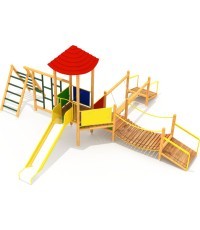 Medinė vaikų žaidimų aikštelė Model 1-E
