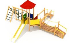 Wooden Kids Playground Model 1-E