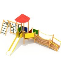 Medinė vaikų žaidimų aikštelė modelis 4-E