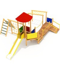 Medinė vaikų žaidimų aikštelė modelis 3-E