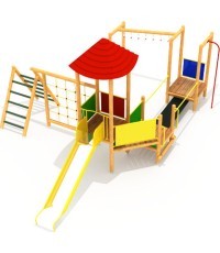 Medinė vaikų žaidimų aikštelė modelis 2-C