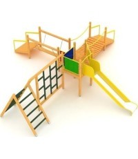 Medinė vaikų žaidimų aikštelė modelis 1-F