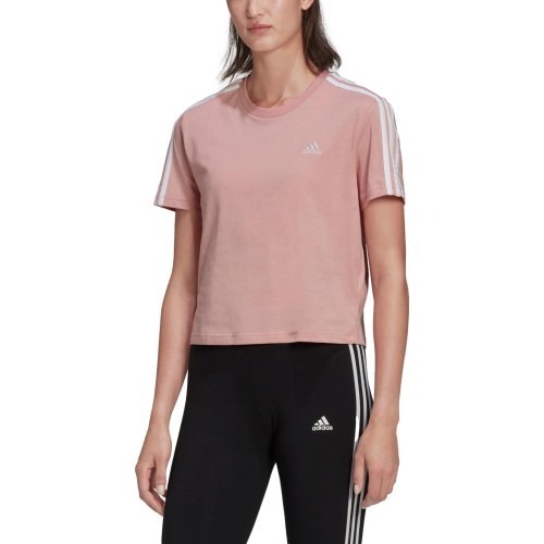 Adidas Women's W 3s Crop Tee Blouse Pink HF7245