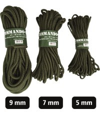 Komando virvė 5 mm (15 m), alyvuogių žalia
