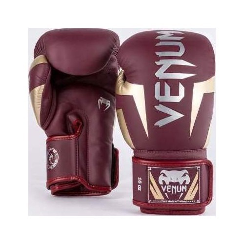 Venum Elite Boxing Gloves - Burgundy/Gold