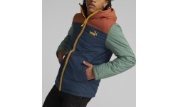Куртка мужская Puma Colourblock с капюшоном синяя оранжевая зелёная 849346 64