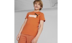 Футболка подростковая Puma Ess+ 2 Col Logo Tee оранжевая 586985 95