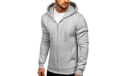 J.Style Men's Fleece Sweatshirt Grey 68B2008-2
