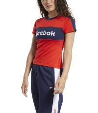 Reebok Women's Blouse Te Linear Logo Deta Red