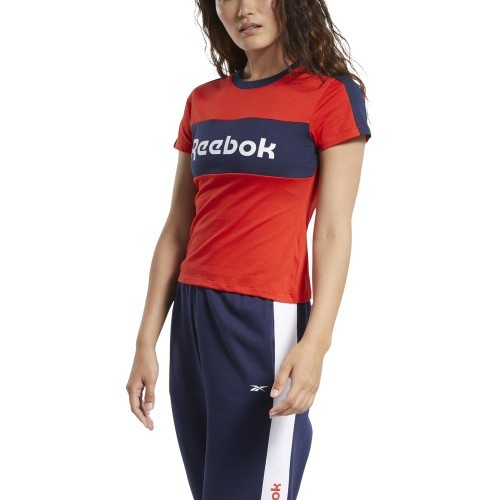 Reebok Women's Blouse Te Linear Logo Deta Red