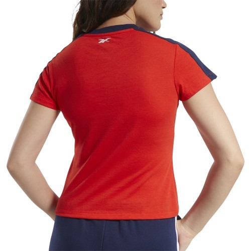 Reebok Women's Blouse Te Linear Logo Deta Red