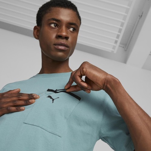Puma Open Road Tee мужская хлопковая футболка Adriatic Green 673401 84