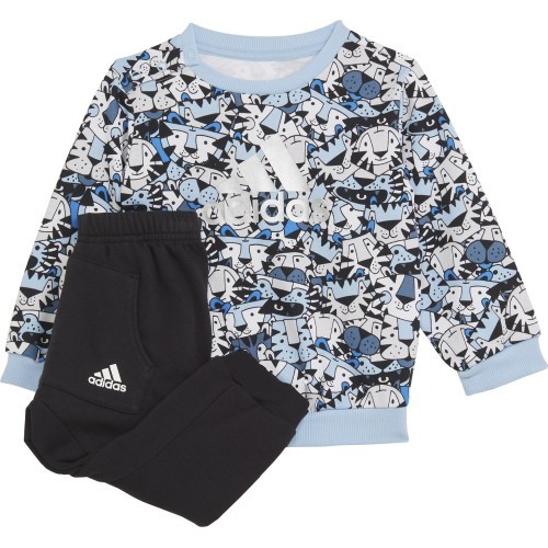 Adidas Kids' Tracksuit I AOP Jog FT Black Blue H65806