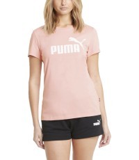 Женская футболка Puma Ess Logo Tee Bridal Pink