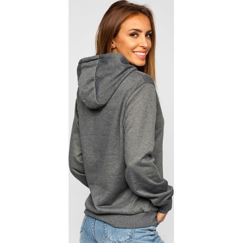 J.Style Women's Fleece Sweatshirt Grey 68W02-5