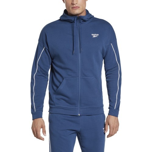 Мужская толстовка Reebok Wor Piping FZ синяя HA1073