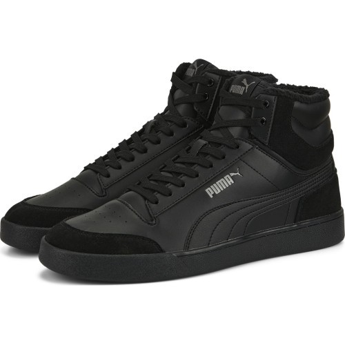 Puma Shuffle Mid Fur Flat Black Men's Shoes 387609 01