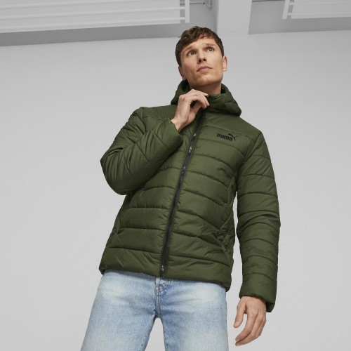 Мужская куртка Puma Ess Hooded Padded Jacket зелёная 848938 31