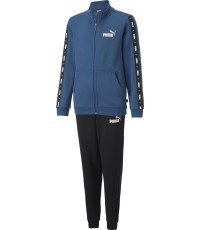 Puma Tape Sweat Suit Teen Tracksuit Blue Black 670114 17
