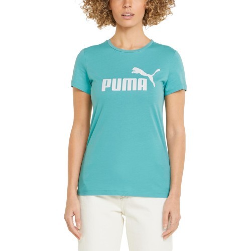 Женская футболка Puma Ess Logo Tee зелёная 586775 61