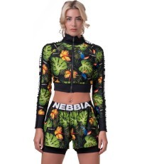 Moteriškas džemperis Nebbia High-Energy Cropped - Džiunglių žalia