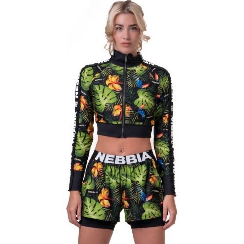 Women’s Sweatshirt Nebbia High-Energy Cropped - Jungle Green