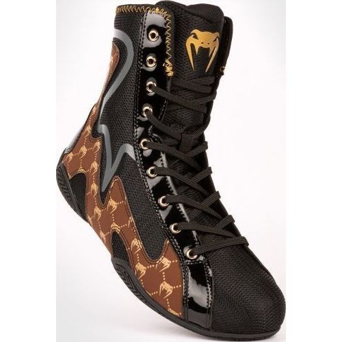 Боксерские ботинки Venum Elite Evo Monogram - черный/коричневый