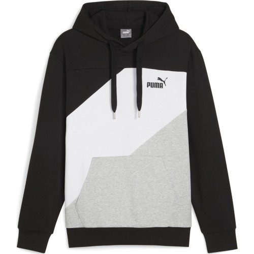 Мужской свитшот Puma Power Colorblock чёрный/белый/серый 678931 01