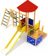 Medinė vaikų žaidimų aikštelė modelis 2-A