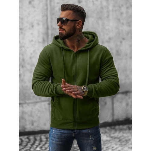 J.Style Men's Fleece Sweatshirt Khaki 68B2008-29