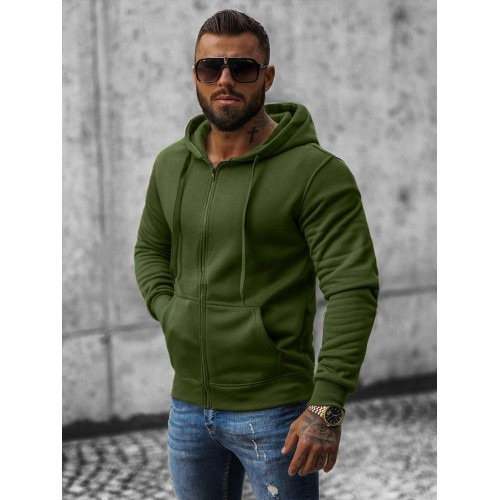 J.Style Men's Fleece Sweatshirt Khaki 68B2008-29