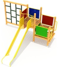 Medinė vaikų žaidimų aikštelė modelis 4-B