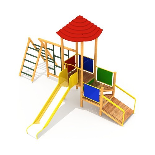 Medinė vaikų žaidimų aikštelė modelis 3-A
