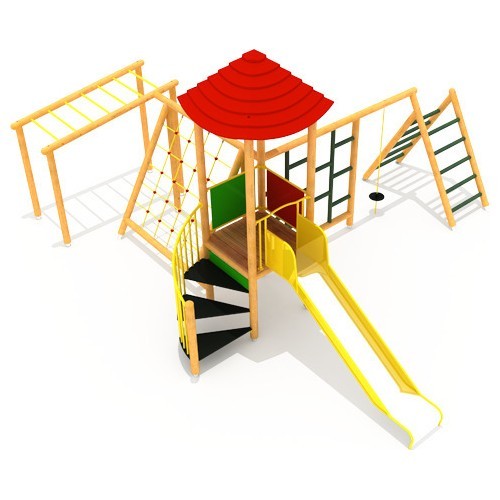 Medinė vaikų žaidimų aikštelė modelis 6-A