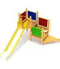 Medinė vaikų žaidimų aikštelė modelis 5-B