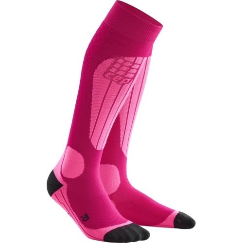 Women’s Compression Ski Socks CEP Thermo - Pink/Fluo Pink