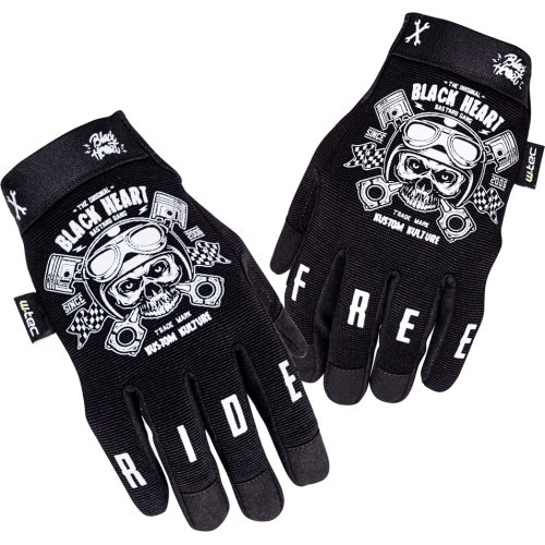 Motorcycle Gloves W-TEC Piston Skull - Black