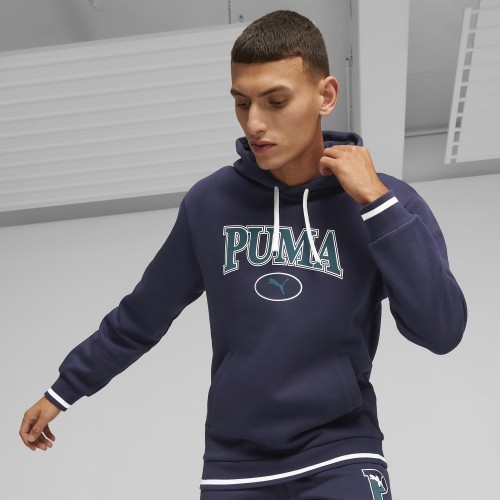 Мужская толстовка Puma Squad Hoodie FL тёмно-синяя 676017 06