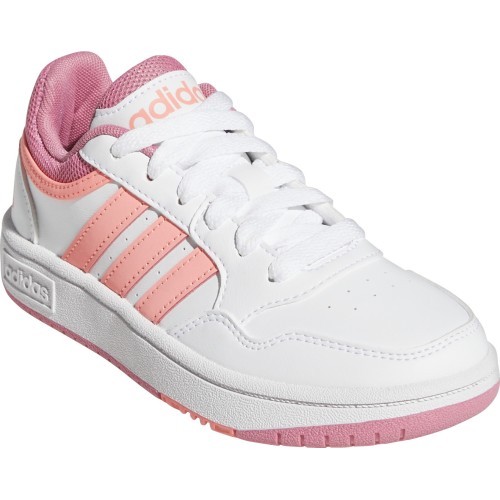 Кроссовки подростковые Adidas Hoops 3.0 K White Pink GW0418